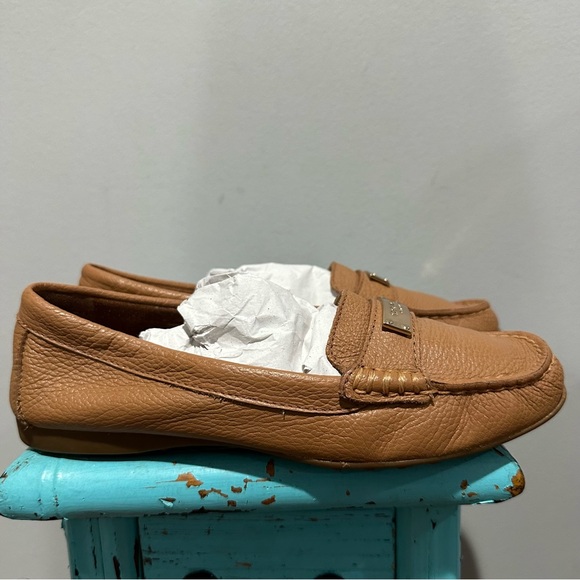 Coach Fredica Pebble Leather Loafers Cognac Size 6B - Picture 12 of 13